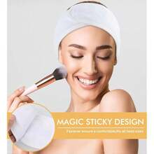 SINLAND Spa Headband For Women Ultra Soft Adjustable Makeup Hair Band With Magic Tape, Stretch Head Wrap For Bath, Shower, Facial Mask, Yoga - trắng - Xem 7