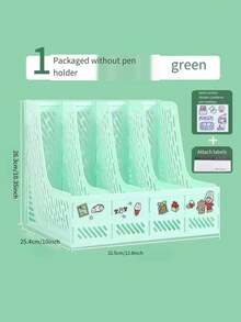 1 件垂直塑料文件整理架、桌面收纳盒、文件夹套装