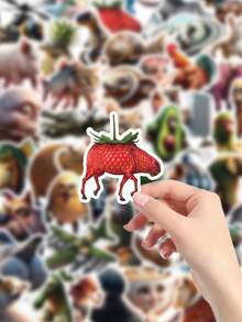 50 PCS Whimsical Cartoon Animal & Object Stickers Pack Vibrant Quirky Decals For Laptop Water Bottle Skateboard DIY Fun Decor--Funny Mixed Cartoon Creatures Stickers Pack Colorful Whimsical Decals For Journal Laptop DIY Crafts Unique Decor, Abstract Animal Stickers Tung Tung Sahur Italian Brainrot Animals Cartoon Decal DIY, Italian Brainrot, Tungtungtung Sahur, Tralalero Tralala, Boneca Ambalam, Brr Brr Patapim, Cabucino Assasino - Multicolor - View 6