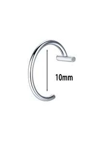 2入組銀色底色的龐克風格非穿孔假唇環,時尚個性化唇環