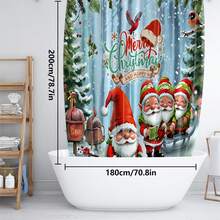 Bộ rèm tắm đa năng Giáng sinh 1/4 chiếc, tặng kèm 12 móc treo, tạo không khí lễ hội, thảm nhà tắm, thảm hình chữ U và thảm nhà vệ sinh tròn, phù hợp với mọi không gian phòng tắm Giáng sinh, trang trí phòng tắm - Nhiều màu - Xem 13