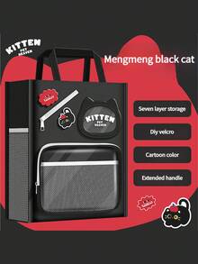 1 件大容量儿童辅导包 - 多隔层帆布手提书包，适合在校学生，家庭作业整理器，带文件袋，可存放美术用品，学习手提包，适合男孩和女孩 - 魔鬼氈補習袋 - 查看 8