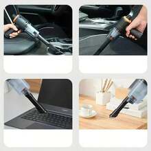 Upgraded Three-In-One Vacuum Cleaner, Multi-Purpose Suction, Blowing And Charging, Rechargeable Wireless Mini Vacuum Cleaner, Strong Suction Power. Suitable For Car/Office/Home Cleaning. Outdoor Camping Inflating/Blowing. - Black - View 4