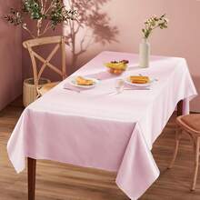 Tablecloth, Luxury Jacquard Design Red Table Cloth 147X259CM", Wrinkle Free Satin Polyester Table Cover For Dinner Party Banquet Holiday 1pc - Pink - View 2