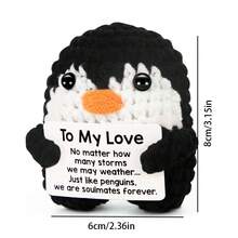1pc Crocheted Penguin Gift - Handmade Plush Doll, Suitable For Women, Men, Friends, Coworkers, Teachers - Birthday, Graduation, Christmas Encouragement Gift. This Handcrafted Crocheted Penguin Will Make A Unique Thank You Gift For Teachers, Nurses. - Multicolor - View 3