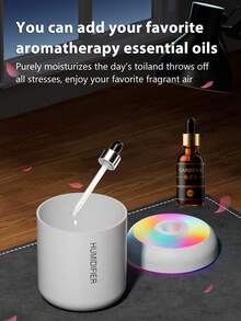 Humidificador USB y difusor de aromaterapia, con niebla fría de 180ml, funcionamiento silencioso, luz nocturna, diseño portátil, adecuado para dormitorio, escritorio, oficina y hogar - Ambientador de aire, humidificador de dormitorio, humidificador de escritorio, decoración de habitación, tecnología acústica de pulverización (purificador de aire, difusor, humidificador para dormitorio)