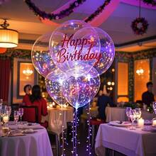 10/20 Pack LED Balloons, 24 Inches Light Up Balloons, Clear Helium Bobo Balloons, Glow Bubble With String Lights For Valentines Day, Halloween, Christmas, Wedding, Birthday Party Decoration - 彩色 - 查看 3