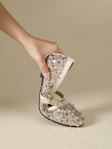 Mengshangli Zapatos planos para mujer con moño, parche de encaje, zapatos elegantes para fiestas, adecuados para todas las estaciones