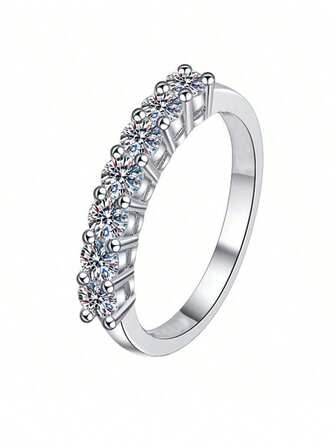 KAHOOT 925纯银2克拉/4克拉莫桑石戒指，男女皆宜，适合情侣佩戴，可用于派对、旅行、情人节、新年等场合，附赠礼盒