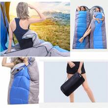 sleeping bag adulto 1.3 kg Bolsa de dormir para acampar, saco de dormir clida ligero porttil 4 estaciones campamento Senderismo impermeable lavable Adultos viajes aire ltima intervensinAzul - 1,3 kilogramos - Ver 5