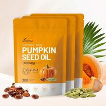 Pumpkin Seed Oil With Saw Palmetto Capsules | Cold Pressed, Pure Virgin Oil, Essential Fatty Acids &Amp; Phytosterols | 300 SoftgelsSupports Hair, Urinary, Bladder &Amp; Prostate Health | Non-GMO - Flavor NameE - View 1