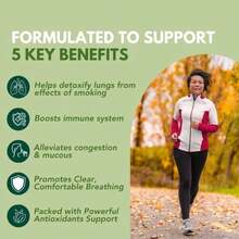 Unique Formula Adv Pure Lung | Lung Cleanse And Detox | Herbal Respiratory Supplement For Lung Support With Chaga Mushroom, Curcumin Turmeric, Honeysuckle Flower, Astragalus, Quercetin, Pomegranate - 白色的 - 查看 2