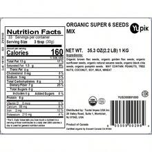 Yupik Organic Super 6 Seeds Mix, 22 Lb (352 Oz), GMO-Free, Kosher, Vegan, Rich In Fiber, Nutritious Raw Snack &Amp; Topping, With Brown &Amp; Golden Flax Seeds, Sunflower, Sesame, Chia &Amp; Pumpkin Seeds - Flavor NameA - 查看 2