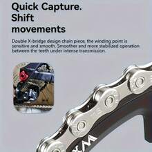 VXM 山地自行车链条 8/9/10/11/12 速公路折叠车 27S 33S 单速变速器链条 - 銀色 - 查看 4