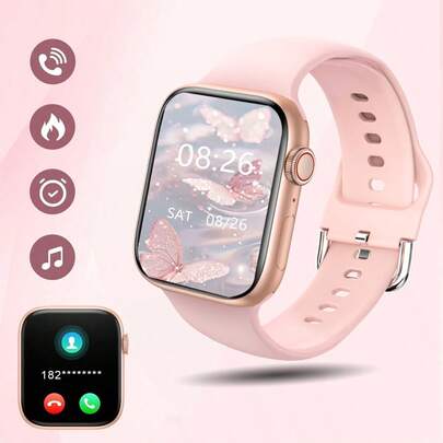 A Multi-Functional Electronic Wristwatch With A 1.44 Inch Touch Screen, Black Silicone Watch Strap, And Various Sports Modes, Camera Control, And Social App Notification Functions, Suitable For Gifting, Sports, School, And Other Occasions, Especially For Female Students.