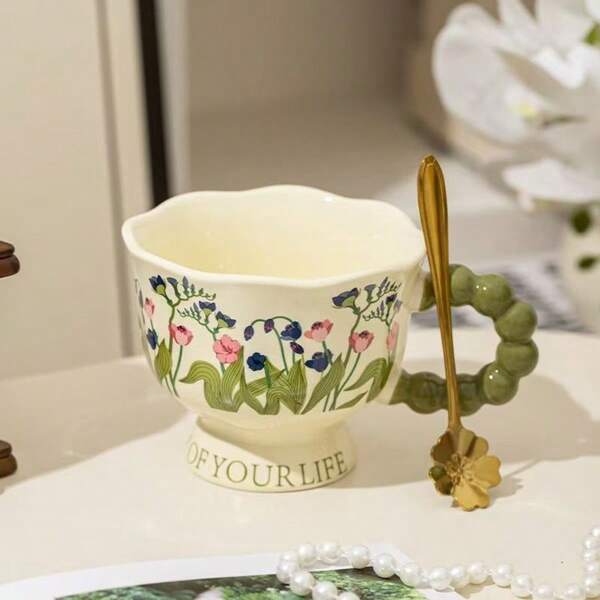 430ml Retro Ölgemälde Keramiktasse, Kaffeetasse