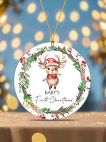 La primera Navidad del bebé 2025, un oso durmiendo en la luna, decoración acrílica, decoraciones navideñas para el hogar, regalo para padres primerizos, adorno navideño, decoración colgante para el árbol de Navidad, regalos acrílicos para nuevos padres