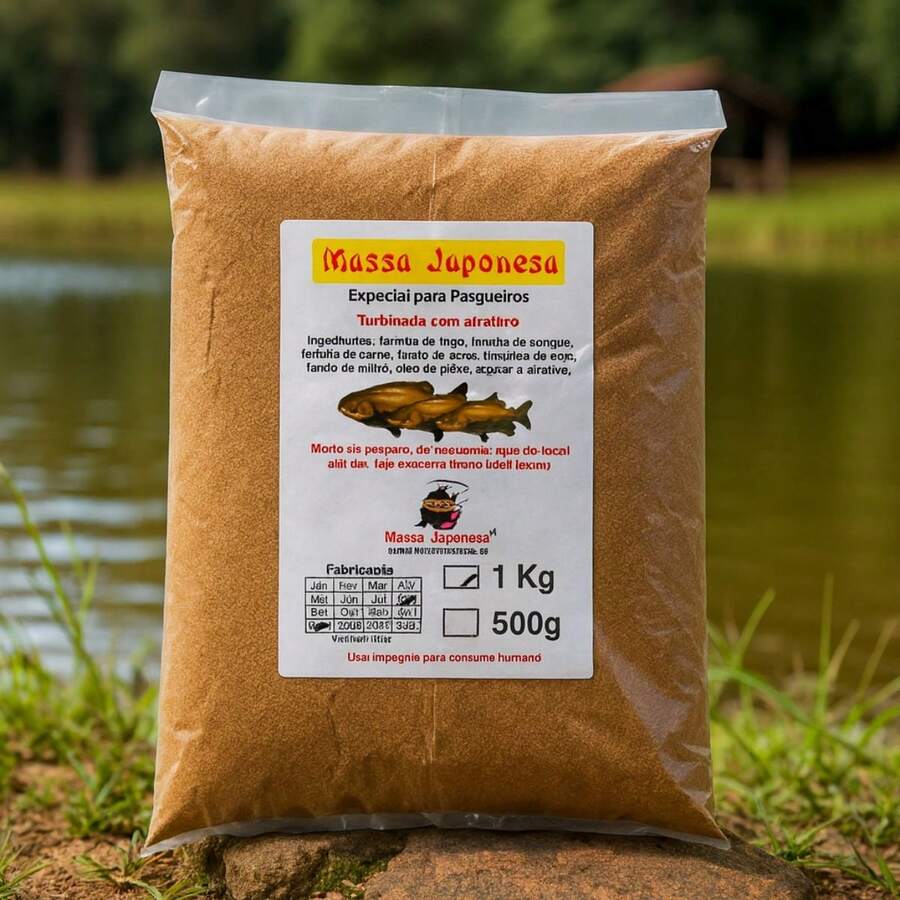 Massa Japonesa Marrom Pesca Tamba Tambaqui Pacu 1kg - Marrom Claro - Visão 1