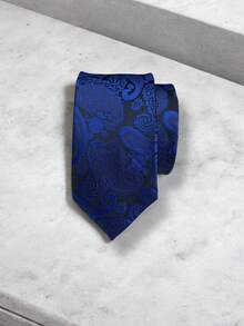 Luxury Men's Skinny Ties Polyester Silk Solid Polka Dot Striped Check Skinny Jacquard Groomsman Tie - 查看 1