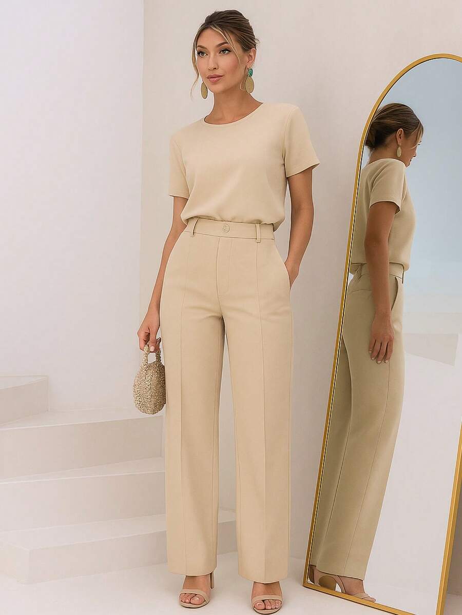 Elegant Premium Women's Tailoring Set - Beis - Ver 1