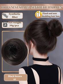 4-Inch Elegant Women's Synthetic Hair Bun Maker, High-Temperature Fiber Hair Styling Tool, Suitable For Ladies And Girls - Multicolor - View 17