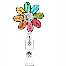 1 pieza Clip de identificación con forma de pétalo de acrílico, Soporte de identificación, Elástico, Adecuado para enfermeras, médicos, trabajadores, trabajadores sociales, personal de oficina, maestros, regalos