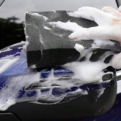 1pc Black Large High Density Car Washing Sponge, Car Cleaning Tool, Car Polishing And Waxing, Cleaning Sponge Block