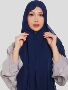 1 chiếc khăn trùm đầu quấn nhanh có móc nam châm, khăn choàng voan kết hợp lớp lót dệt kim Jersey, khăn trùm đầu quấn nhanh 3 trong 1, vải voan mềm mại và thoáng khí, thích hợp mặc hàng ngày, lễ hội, cầu nguyện, hành hương, khăn choàng abaya cho nữ mặc khi đi dự tiệc - khăn trùm đầu tức thì - Xem 4