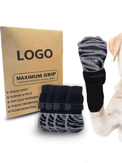 4pcs Anti-Slip Dog Socks, New Pet Socks, Cat Paw Covers, Suitable For Outdoor Medium Dogs, Golden Retrievers, Dog Shoes, Socks, Indoor Silent Pet Socks, Anti-Slip Waterproof Pet Socks, Dog Socks, Dog Shoes