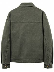 Men Fake Zipper Pocket Solid Party Casual Jacket Boyfriend Gift For Vacation Commuting Work Street, Fall