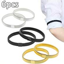 1pc/2pcs/4pcs Metal Spring Stretch Bracelet, Shirt Sleeve Holder, Clothing Decor Strap, Unisex - Gold/Silver/Black Back To School - Multicolor - View 26