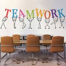 Office Wall Decal Teamwork Quote Wall Sticker Decor Inspire Office Quote Motivation Idea Wall Art PVC Motivational Words Business Mural