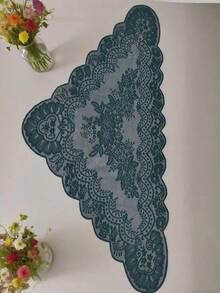 130cm*60cm/1pc Malachite Green Lace Trim, Decorative Fabric For Clothing, Headwear, Lampshades, Tablecloths