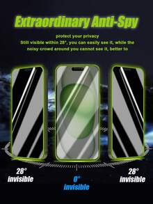 Gorilla Hero [2 Packs]Anti-Spy Tempered Glass Screen Protector, Full Coverage, Privacy Protection Screen Protector, Green Light Air Cushion Film, Glow In The Dark, Easy To Find Phone, Personalized Design, Eye-Friendly, Ultra HD, Compatible With IPhone 17E/17 Pro Max/17 Pro/17Air/17/16e/16 Pro Max/16 Pro/16 Plus/16/15 Pro Max/15 Pro/15 Plus/15/14/13/12 And Other Models - Green - View 5