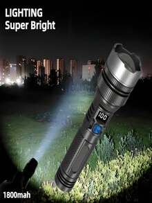 1pc Super Bright Rechargeable LED Flashlight - High Intensity Tactical Light, USB Charging, 3 Modes, 18650 Long-Lasting Battery, Ergonomic Design, Suitable For Camping, Hiking, Outdoor Adventure, Power Outage Emergency, Portable & Durable