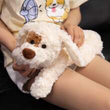 1个逼真毛绒海盗狗玩偶，柔软可爱的小狗玩偶，萌宠毛绒抱枕，儿童玩偶，沙发靠垫，生日/圣诞礼物 - 彩色 - 查看 8