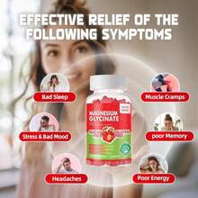 Magnesium Glycinate Gummies 1000mg - Sugar Free Magnesium Potassium Supplement With Vitamin D, B6, CoQ10 For Calm Mood &Amp; Sleep Support - 180 Mango Pineapple - Flavor NameG - View 3