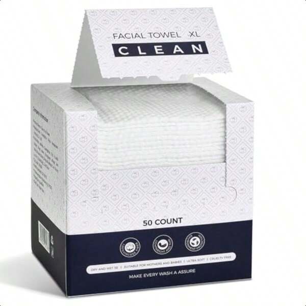 Disposable Face Towels Viscose  Face  Sensitive Skin 50 Count