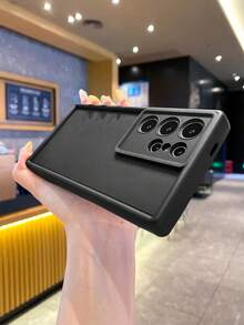 1 carcasă de telefon simplă, neagră, din corindon, îngroșată, mată, rezistentă la șocuri, cu acoperire completă, protecție pentru cameră, compatibilă cu Samsung A52/A53/A54/A55/S23/S24/S25, OPPO, INFINIX, HONOR