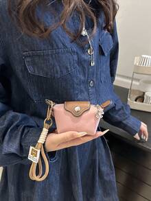 HAILIAN 女士时尚简约迷你零钱包，可搭配各种包包颜色，亦可作为精美配饰，亦可作为馈赠亲友的小礼物。女士钱包、迷你钱包、手拿包、零钱包（星形装饰） - 粉色 - 查看 4