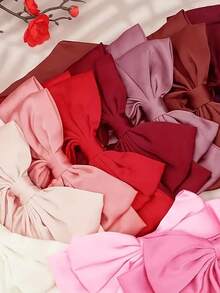 12 chiếc kẹp tóc nơ lớn nhiều màu ngẫu nhiên, phụ kiện tóc dễ thương phù hợp cho bé gái trong các dịp lễ, tiệc sinh nhật và sử dụng hàng ngày. - Nhiều màu - Xem 9