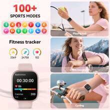 Hwagol 2025 Upgraded Smart Watch (Supports Calling/Dialing), 1.85" Display, 230mAh Battery Capacity, Unisex, Fitness Tracker, Multiple Sports Modes, Step Counter, Calorie Counter, Sleep Monitor, Heart Rate Monitor, Compatible With Android And IOS - Pink Silicone - View 6