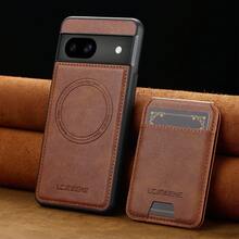 OUKNOEO 可拆卸磁吸无线充电仿皮手机壳，兼容 17 Air 16e 15 14 13 Pro Max S26 S25 Edge S24 Ultra Plus A37 A57 Pixel 10 9 8 7，带卡盒，3 个卡槽，防盗刷卡包