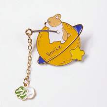 1/6 件可爱兔子胸针，卡通动物徽章，珐琅刺猬/狗装饰配件圣诞礼物 - 彩色 - 查看 11