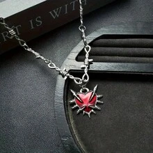 316L Surgical Stainless Steel Gothic Necklace - Heavy Duty Anti-Fade Dark Red Chain, Suitable For Men And Women, Hypoallergenic Design, Victorian Style Inspiration, Halloween Party Accessory, Gothic Style Jewelry, Essential For Themed Parties - 銀色 - 查看 5