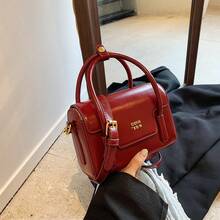 New High-Quality Minimalist Solid Color Maladeh Handbag, Beautiful Design Casual Crossbody Bag, Minimalist Solid Color Classic Dignified Shoulder Bag For Work, Dating, Women, Holiday Gift, Best Mother's Day Gifts Women , Mum Gifts, Mother's Day - Burgundy - View 12