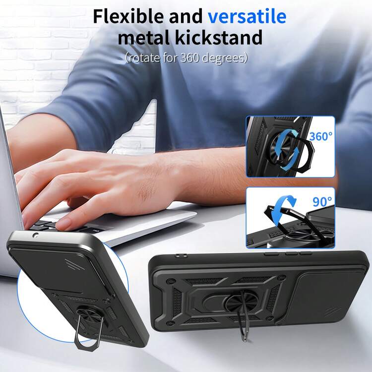 Funda protectora con soporte deslizante para la cámara del smartphone V 60 5G - Negro - Añade 7