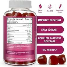 Digestive Enzymes Chewable Gummies: Helps Food Intolerance, Debloat, And To Digest Dairy, Carbs, Veggies, Protein, Fruit -Amylase Protease Lipase Lactase- Naturally Flavored Vegan Gummies 60 Count - Trắng - Xem 2