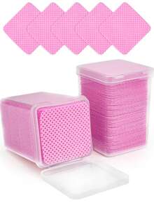 1000/500/400/200 片一次性无绒布心形卸妆垫、指甲油去除垫、柔软无纺布丙酮指甲油去除湿巾、无绒指甲凝胶湿巾、无水指甲护理产品，适用于女性和女孩日常美甲清洁和去除 - 彩色 - 查看 19