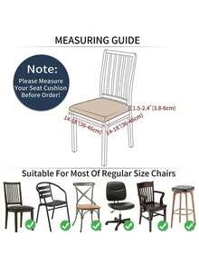 6 Pcs Chair Seat Cushion Covers, Stretch Dust & Stain Resistant Protective Covers, Jacquard Geometric Chair Seat Cover, Modern Chair Cushion Cover Bedroom Dining Chair Covers, Brushed Jacquard Chair Covers, Detachable And Washable Furniture Protective Covers